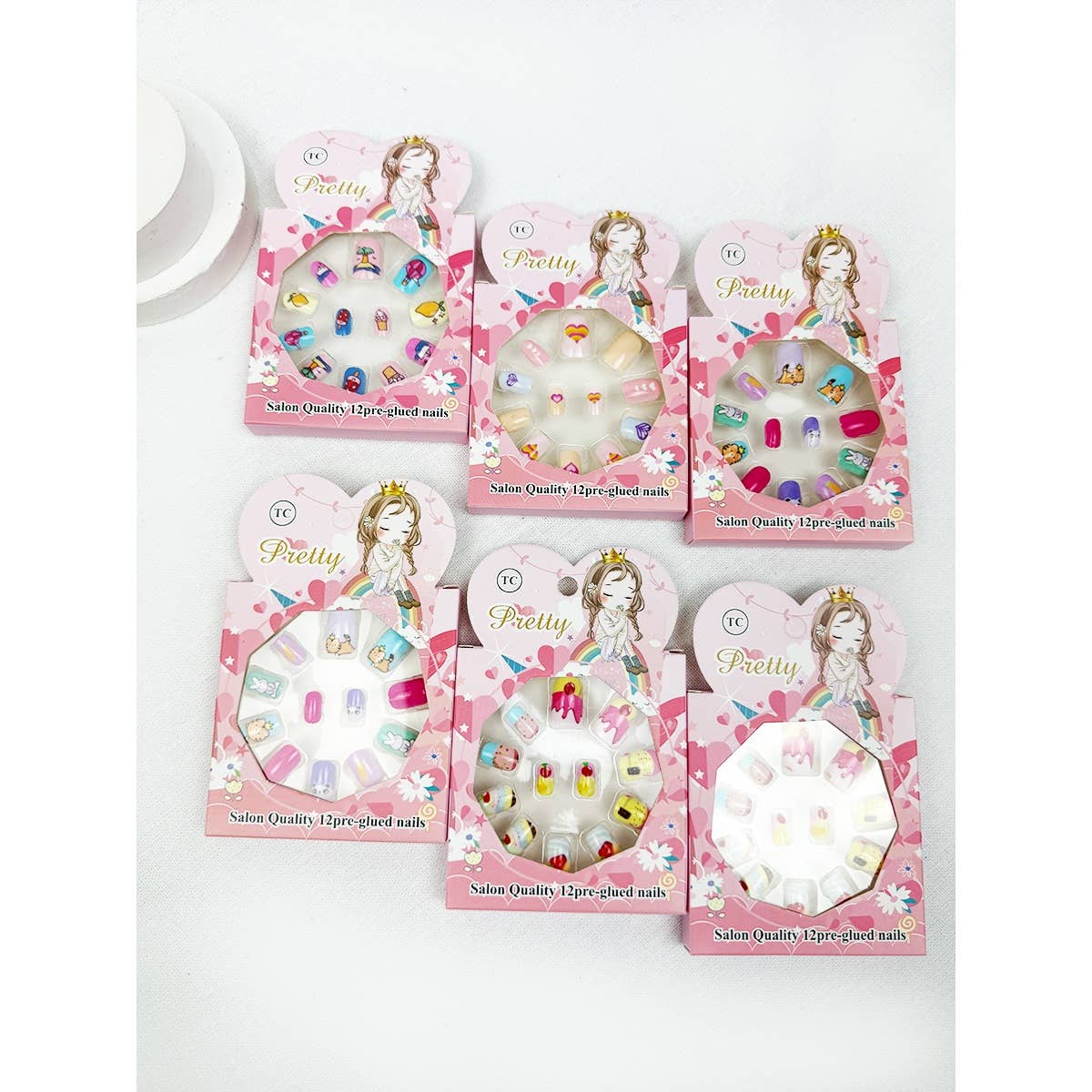 Cute Fancy Press On Kids Nails Set