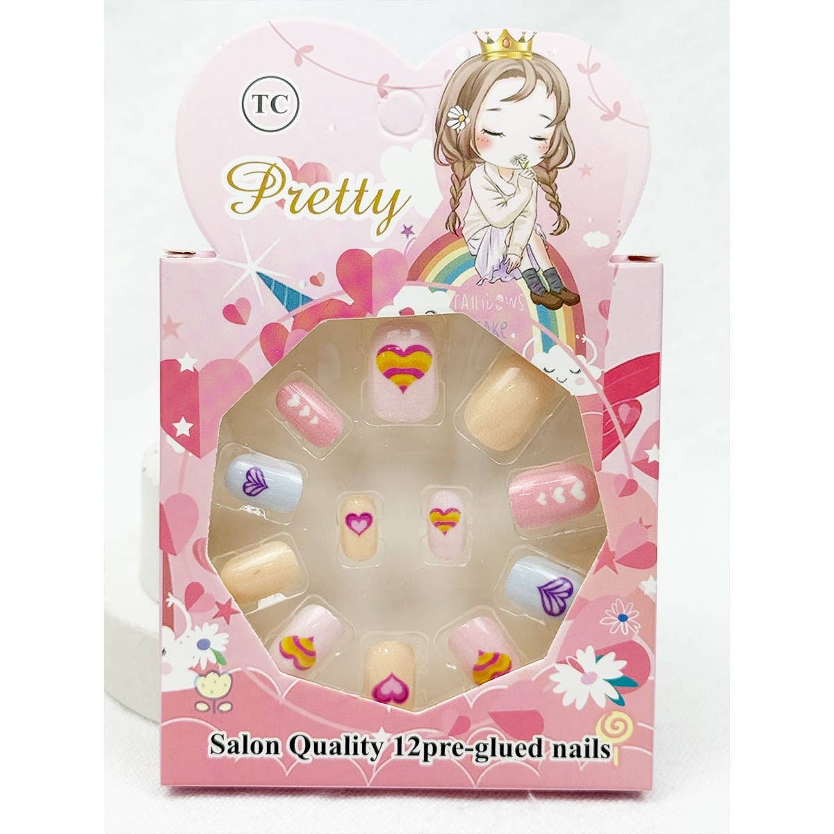 Cute Fancy Press On Kids Nails Set