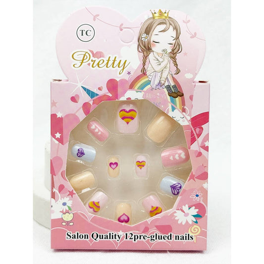 Cute Fancy Press On Kids Nails Set