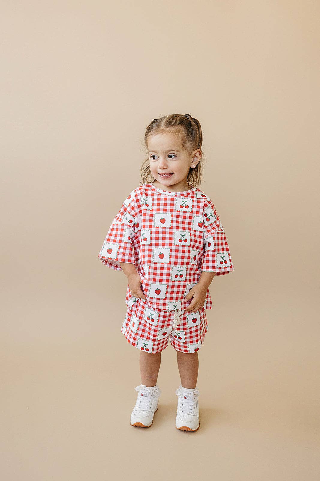 Cotton Shorts Set Baby & Kids | Strawberry Gingham