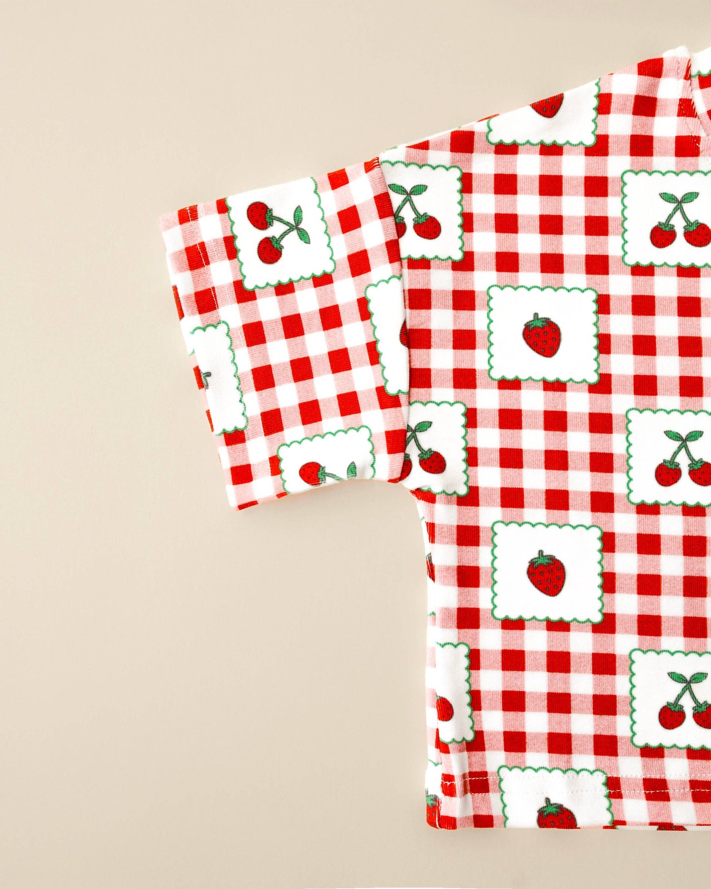 Cotton Shorts Set Baby & Kids | Strawberry Gingham