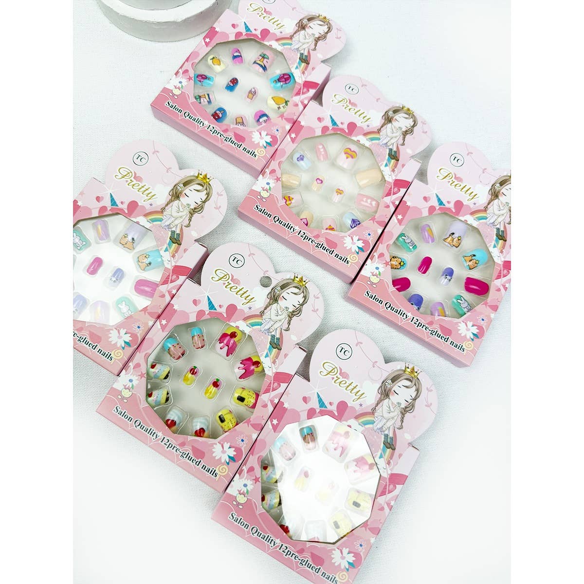 Cute Fancy Press On Kids Nails Set