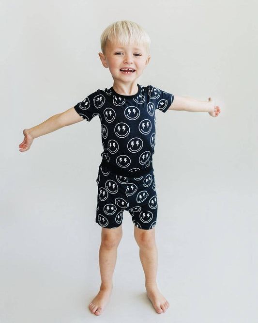 Bamboo Two Piece Baby Clothing Shorts Set | Electric Smiley